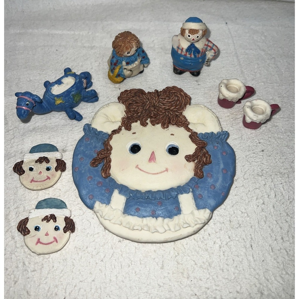 Raggedy Ann and Andy Tea Set, Camel, Cups Saucers, Plate 1996